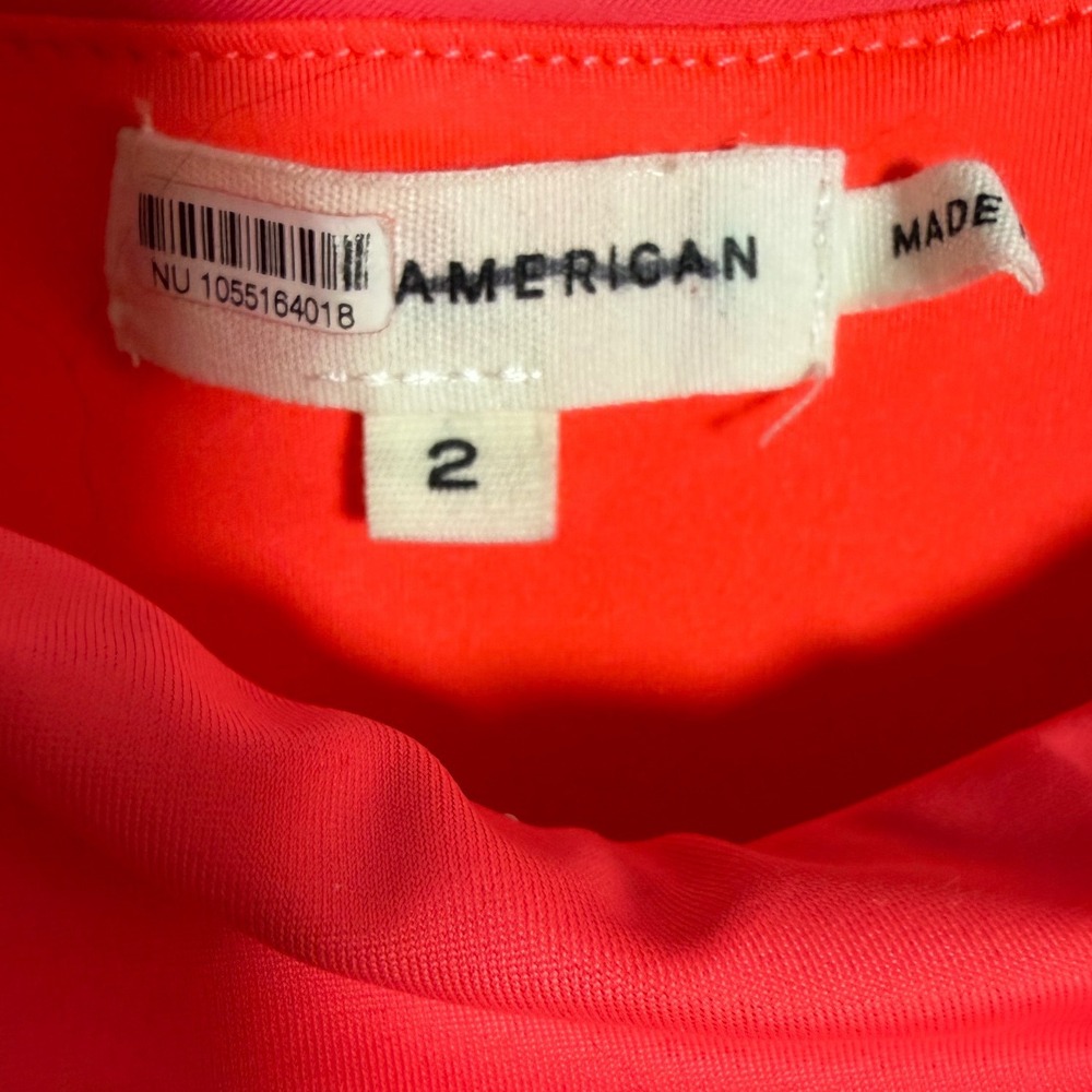 Good American Ruched Maxi Dress Womens Medium Fiery Coral Slit Bodycon - Picture 3 of 6